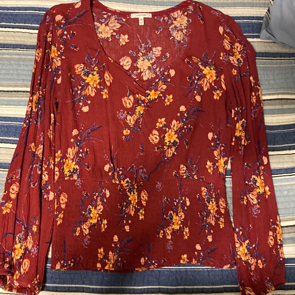 Maurices Elastic Bottom Floral Blouse